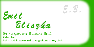 emil bliszka business card